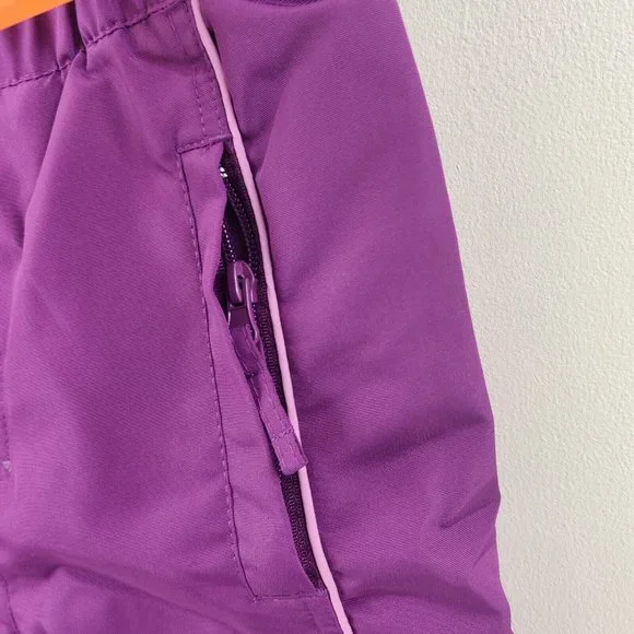 Athletech Performance Outerwear Purple Kids Snow Bibs Overalls Pants XS 4/5 - Picture 5 of 14